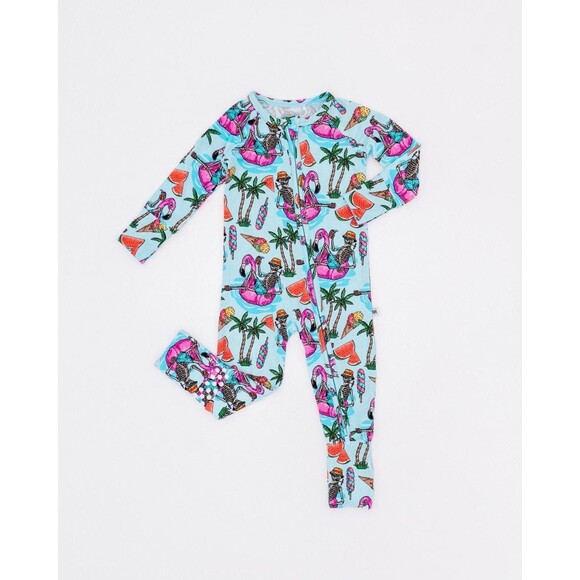 Bums & roses 12-18 months convertible romper sleeper bone chillin bamboo - Picture 7 of 7